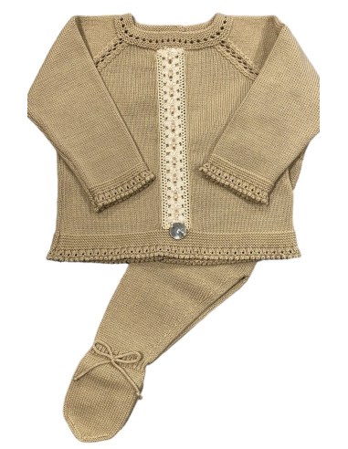 Conjunto jubón con puntilla y polaina