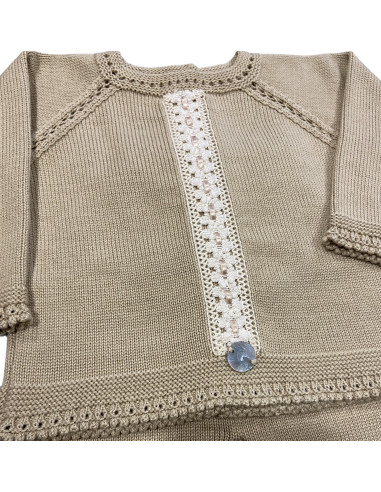 Conjunto jubón con puntilla y polaina