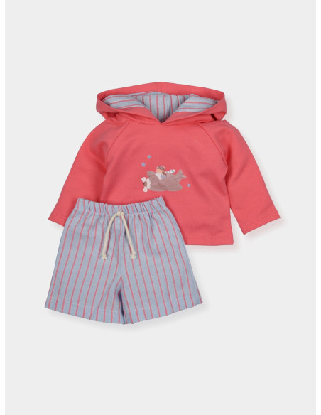 CONJUNTO SUDADERA Y BERMUDA "AMAPOLA"