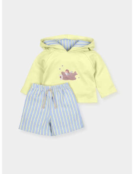CONJUNTO SUDADERA Y BERMUDA "AMAPOLA"