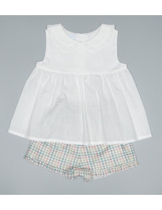 CONJUNTO SHORT CUADROS Y...