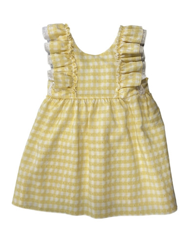 VESTIDO  CUADRO AMARILLO