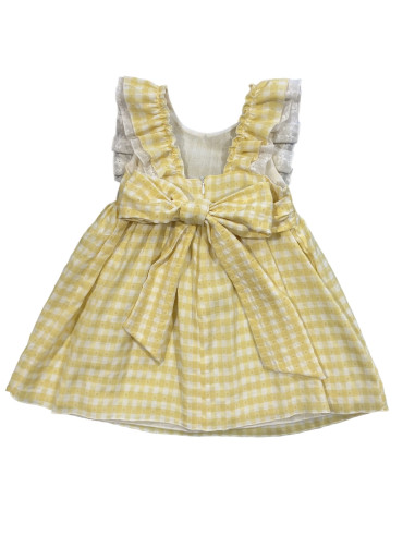VESTIDO  CUADRO AMARILLO