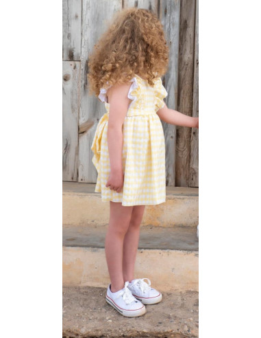 VESTIDO  CUADRO AMARILLO