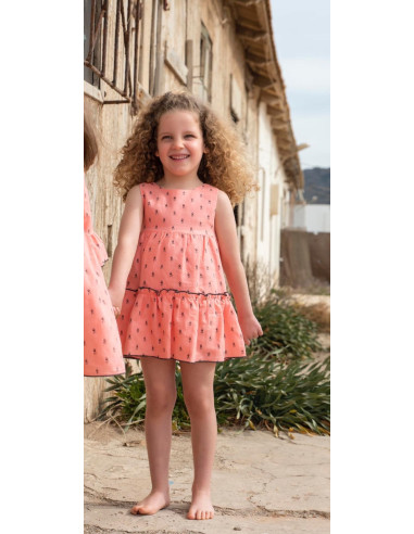 VESTIDO TIRANTES CORAL CON FLORECILLAS