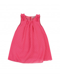 VESTIDO DE PLUMETI CORAL