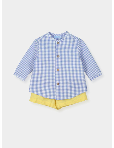 CONJUNTO BERMUDA Y CAMISA VICHY "CITRONELA"