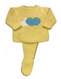 CONJUNTO JUBÓN Y POLAINA NUBES