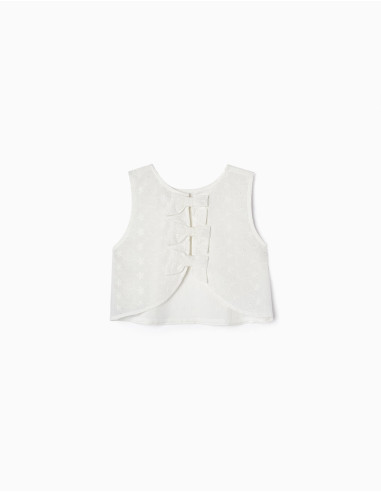 BLUSA BORDADA ESPALDA ABIERTA