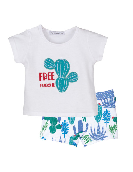CONJUNTO CAMISETA Y BAÑADOR "FREE HUGS"