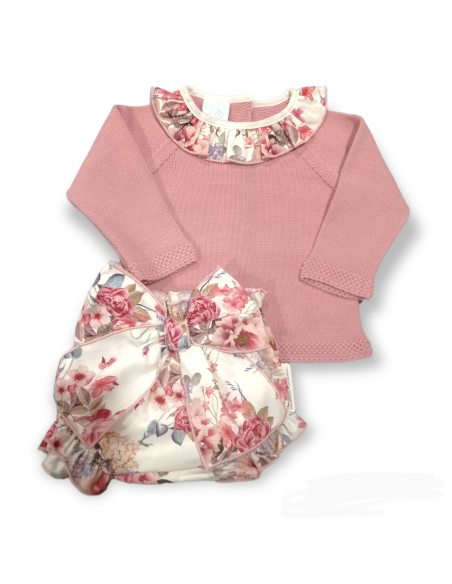CONJUNTO JUBÓN Y RANITA DE FLORES