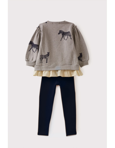 CONJUNTO SUDADERA Y LEGGING "CEBRAS"