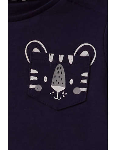 CAMISETA MANGA LARGA "BOLSILLO TIGRE"