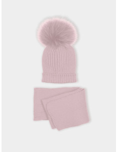 CONJUNTO GORRO Y BUFANDA CANALÉ CON POMPÓN