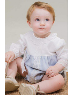 PELELE BAUTIZO ORGANZA AZUL