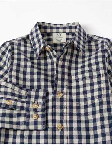 CAMISA BEBÉ CUADROS DE ALGODÓN