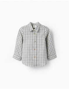 CAMISA BEBÉ CUADROS DE ALGODÓN