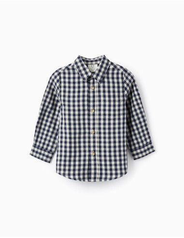 CAMISA BEBÉ CUADROS DE ALGODÓN