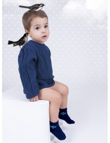 CALCETÍN ALGODÓN-CASHMERE FANTASÍA ROMBOS