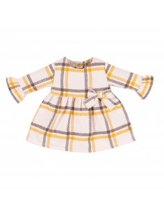VESTIDO CUADROS MOSTAZA