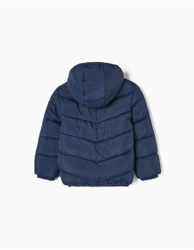 CHAQUETA ACOLCHADA CON CAPUCHA Y FORRO POLAR
