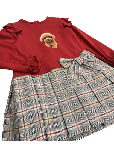 VESTIDO AGODÓN TELA CUDROS PERRITO