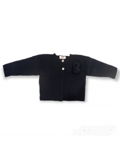 CHAQUETA LARGA POMPONES