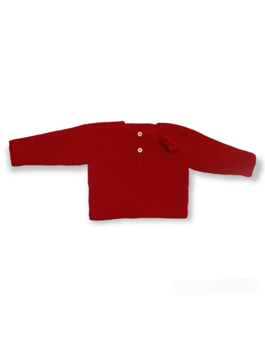 CHAQUETA LARGA POMPONES