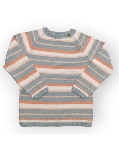 JERSEY PUNTO FINO MULTIRAYAS CORAL