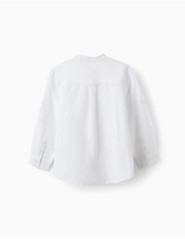CAMISA MAO BLANCA LINO MANGA LARGA