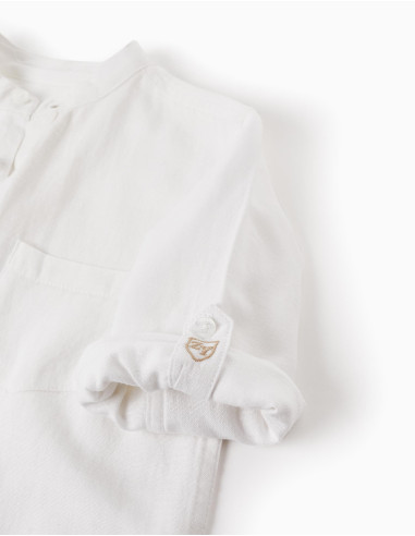 CAMISA MAO BLANCA LINO MANGA LARGA