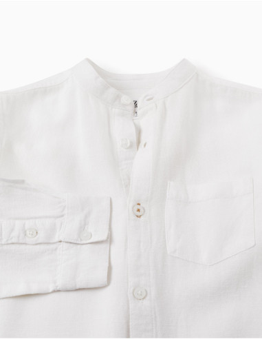 CAMISA MAO BLANCA LINO MANGA LARGA