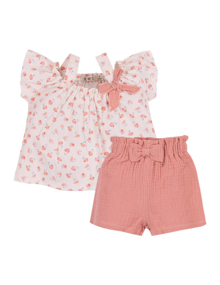 EMC CONJ. SHORT Y BLUSA FLOR MELOCOTÓN