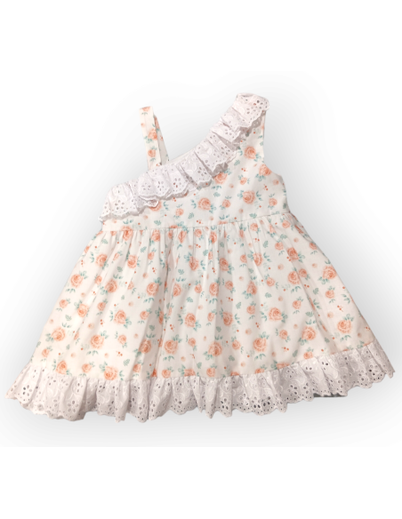 VESTIDO ROSAS CON BLONDA