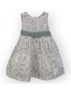 VESTIDO VUELO FLOR TURQUESA