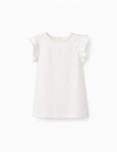 CAMISETA BLANCA MANGA VOLANTE