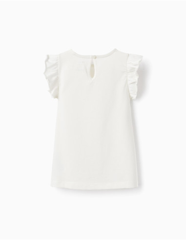 CAMISETA BLANCA MANGA VOLANTE