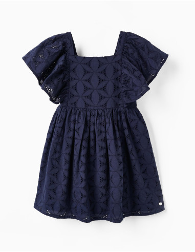 VESTIDO MARINO TROQUELADO