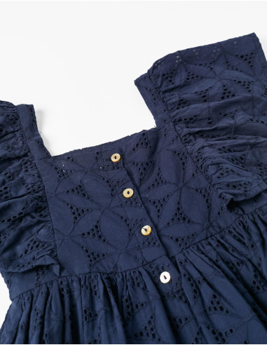 VESTIDO MARINO TROQUELADO