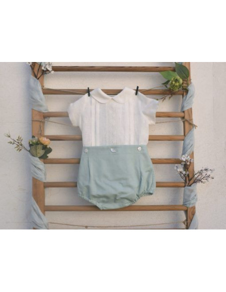 CONJUNTO CEREMONIA LINO RANITA VERDE