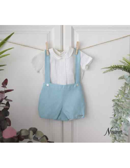 CONJUNTO LINO PANTALÓN TIRANTE VERDE