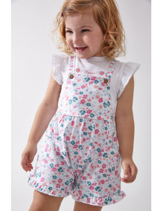 PETO CORTO BEBÉ ALGODÓN FLORES