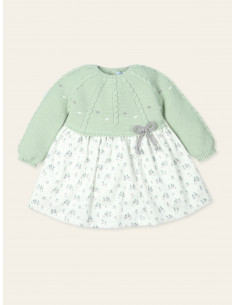 VESTIDO PUNTO Y TELA AMAR