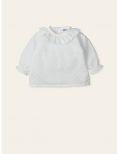 BLUSA M/L PLUMETI CUELLO SMOCK