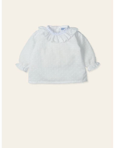 BLUSA M/L PLUMETI CUELLO SMOCK