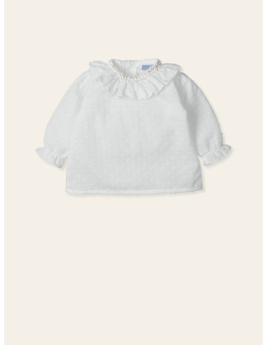 BLUSA M/L PLUMETI CUELLO SMOCK