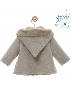 ABRIGO BEBÉ CON CAPUCHA PELO