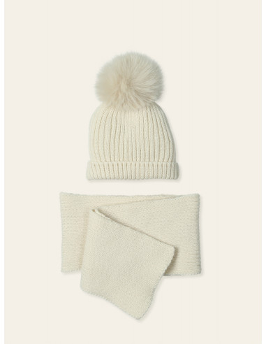CONJUNTO GORRO BUFANDA CANALÉ POMPÓN