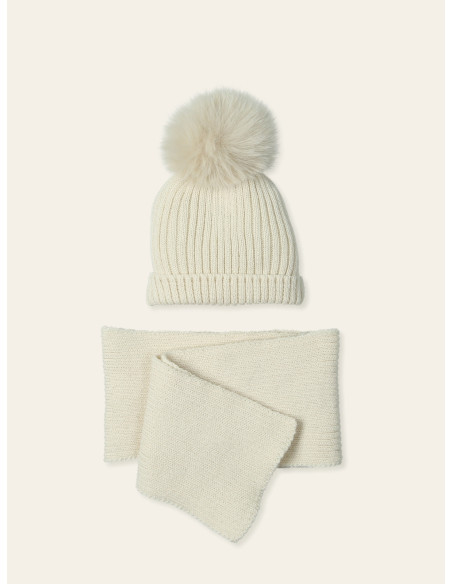 CONJUNTO GORRO BUFANDA CANALÉ POMPÓN