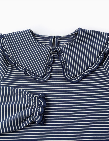 CAMISETA BABY DOLL M/L RAYAS MARINERAS